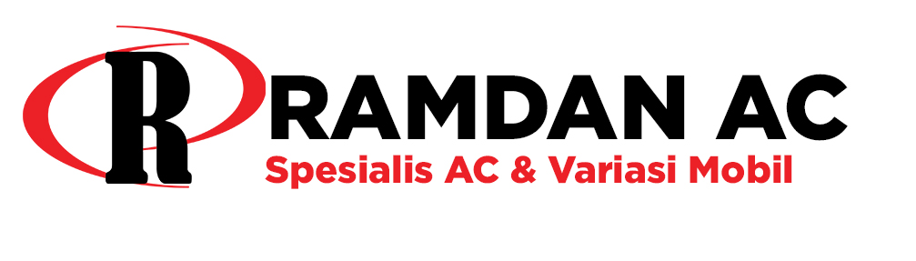 Logo RamdanAC - bergambar logo bengkel dengan ikon AC dan tetesan air biru